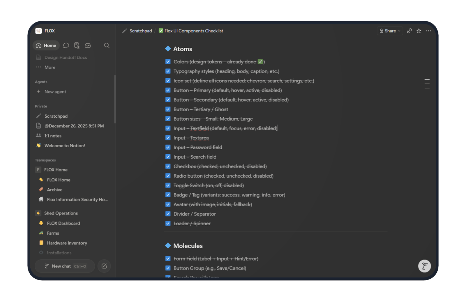 FLOX component audit documentation