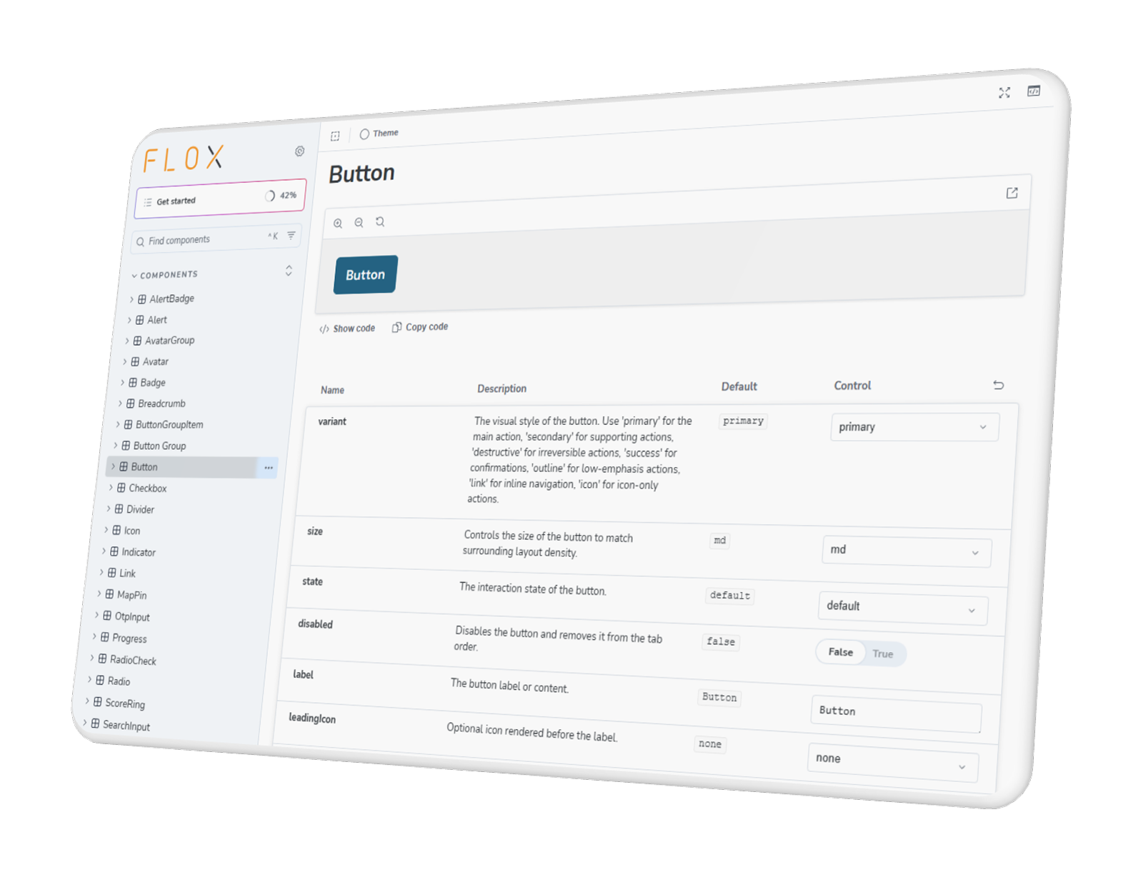 FLOX Storybook component library