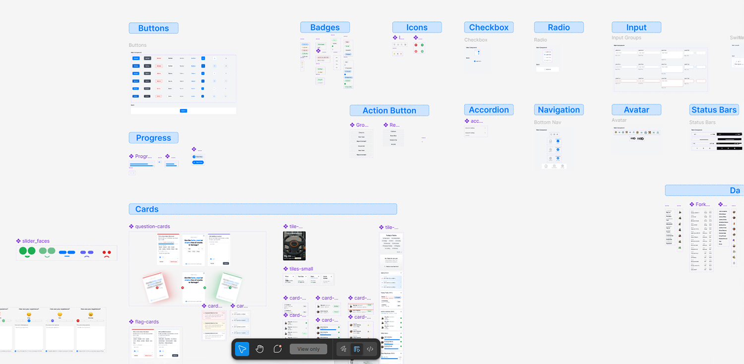 RigRight — component system and design tokens